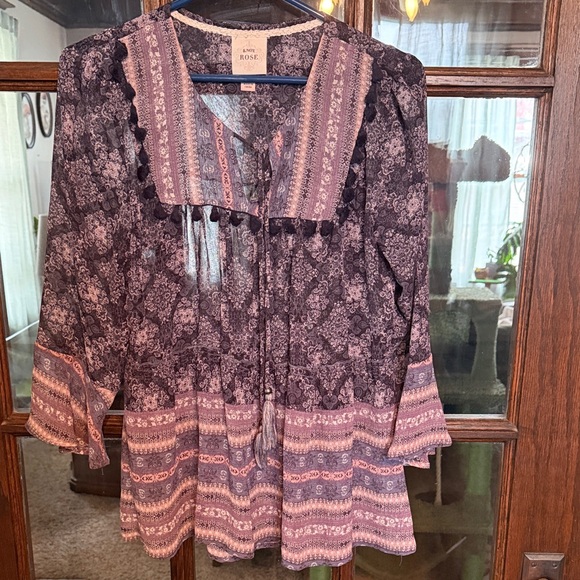Knox Rose Tops - Knox‎ Rose Mauve and Lavender Boho Blouse
